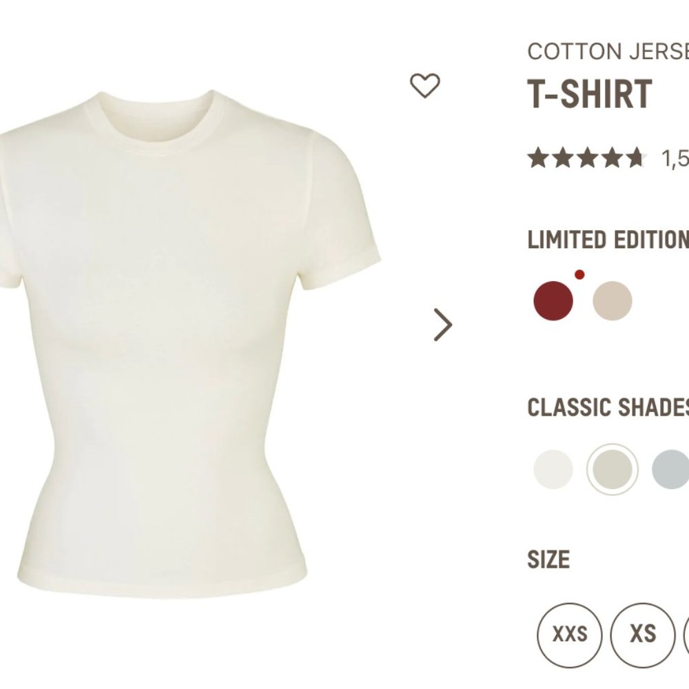 Skims Cotton Tshirt Jersey - Bone